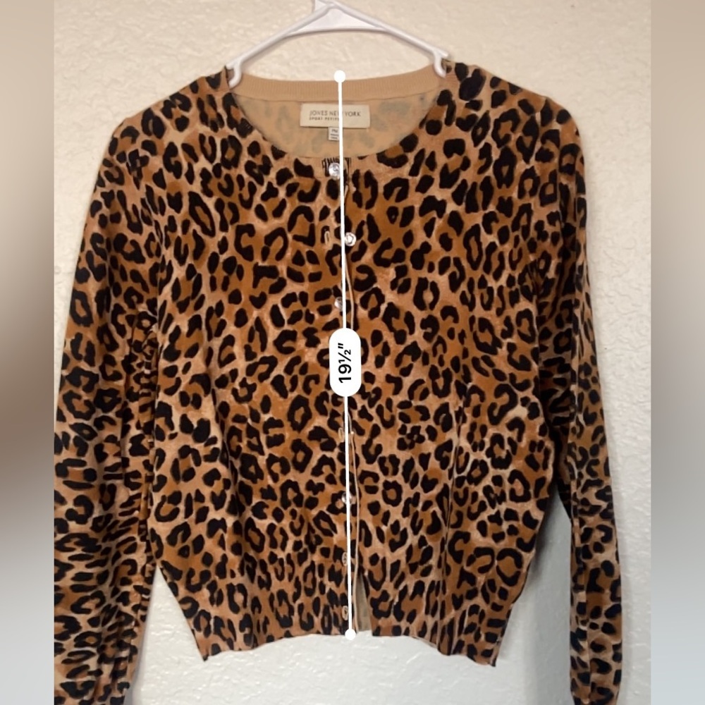 Jones New York Leopard Sweater Women Size PM